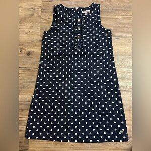 Juicy Couture Girls XL Navy and White Polka Dot Sleeveless Dress